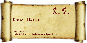 Kacz Itala névjegykártya
